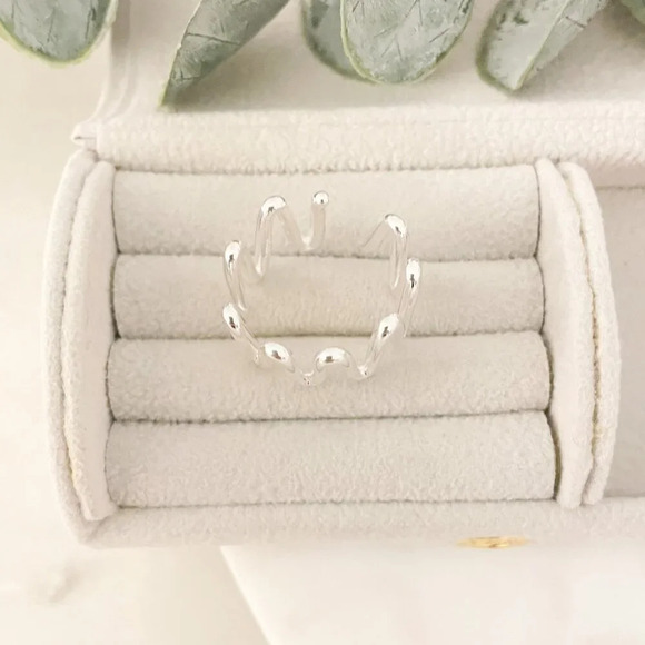 925 Sterling Silver Wide Ring Statement Ring Modern Ring Band - Picture 6 of 9